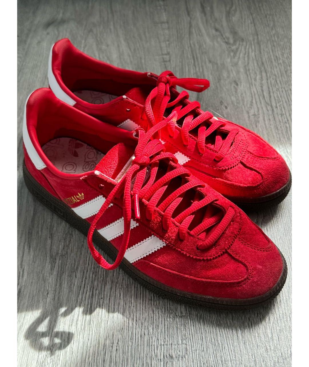 ADIDAS Красные замшевые кроссовки, фото 2
