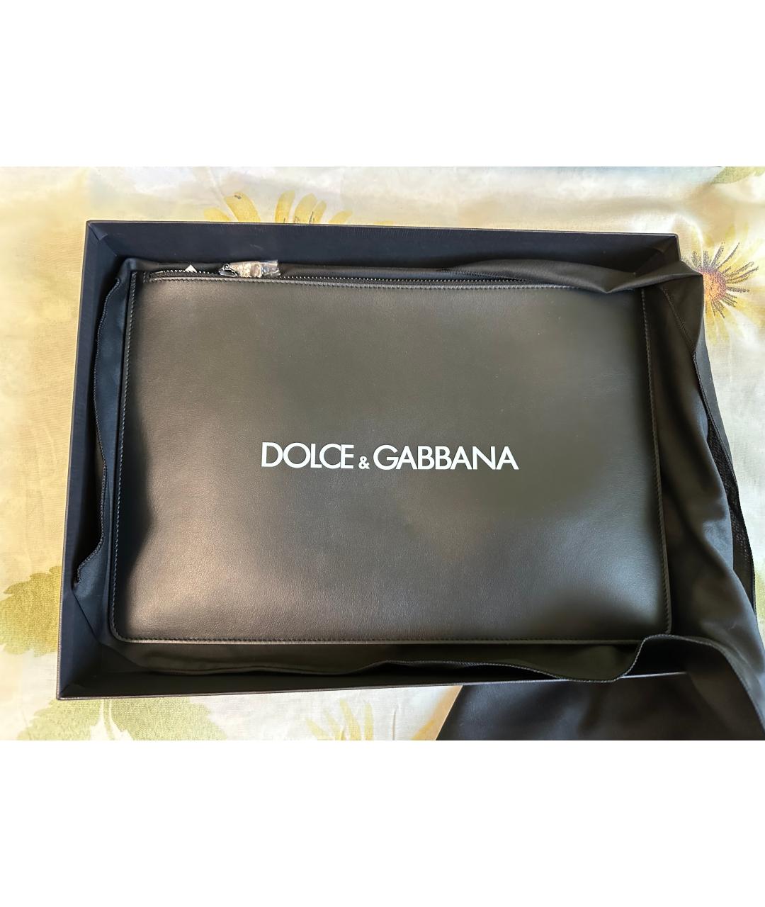 DOLCE&GABBANA Черная кожаная папка для документов, фото 5