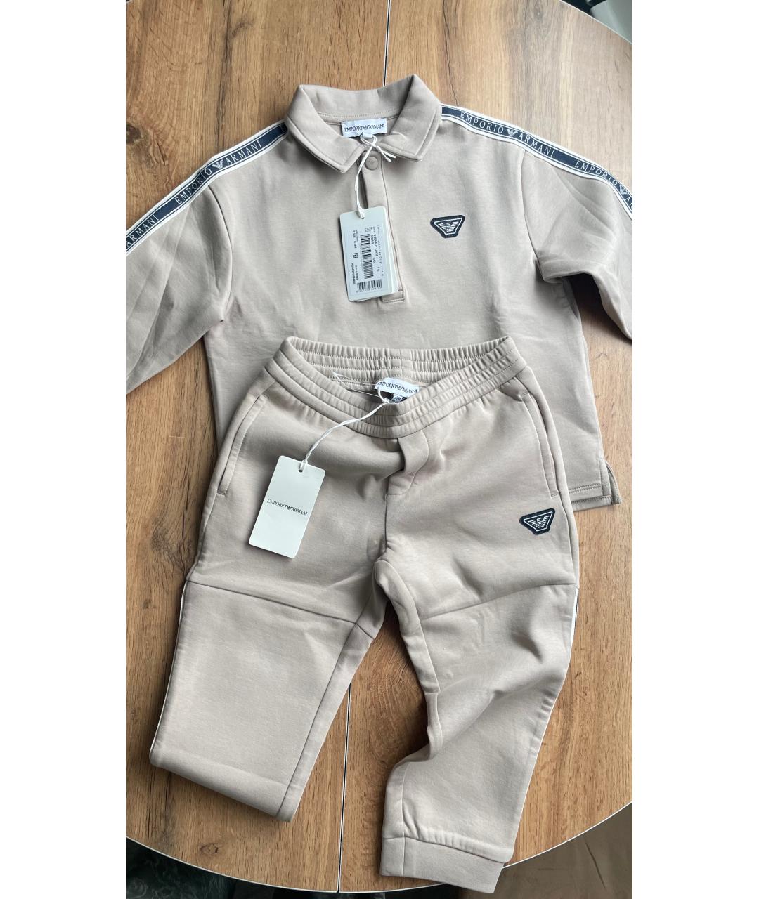 EMPORIO ARMANI KIDS Бежевый хлопковый комплект, фото 3