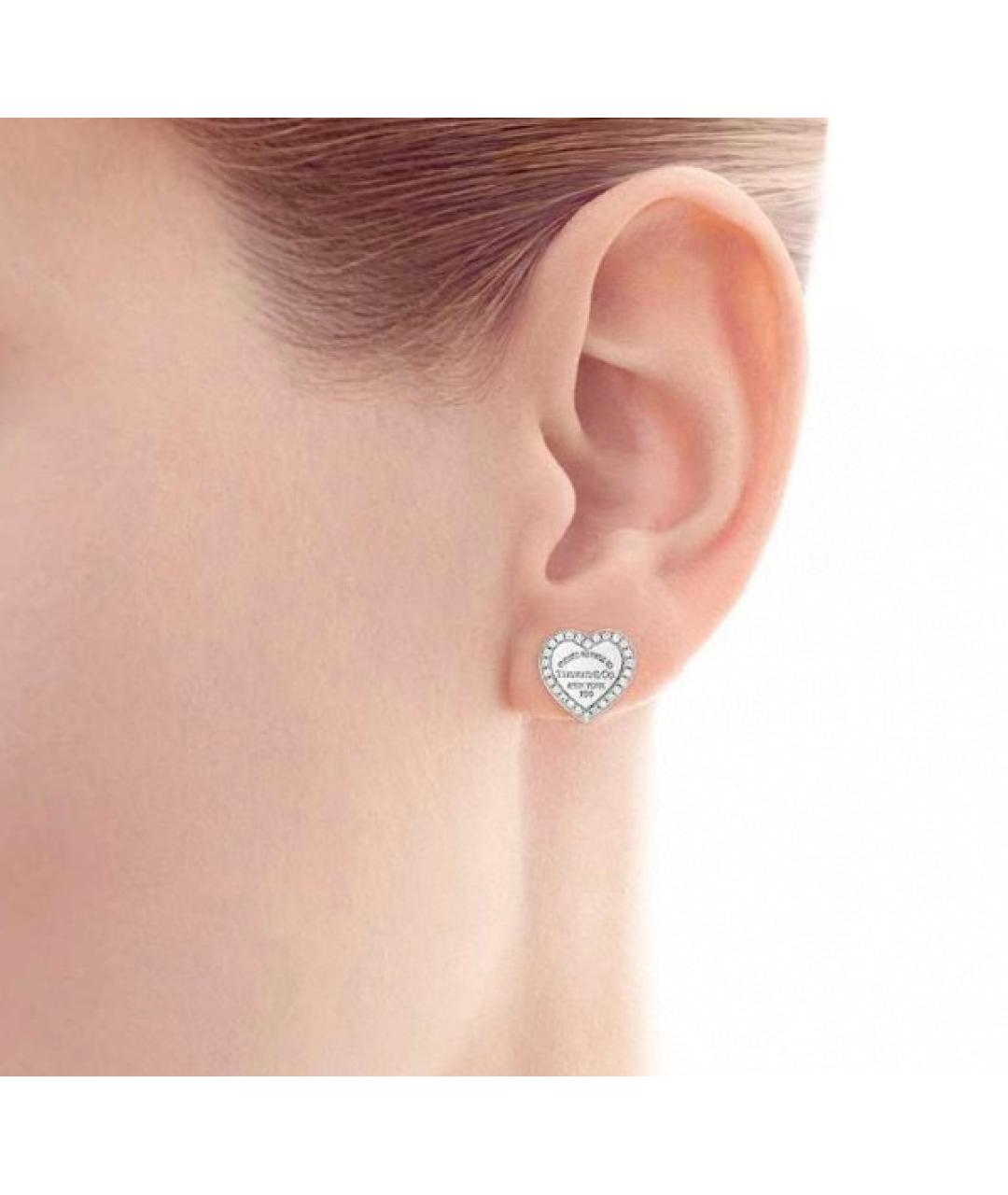 TIFFANY&CO Белые серьги из белого золота, фото 3