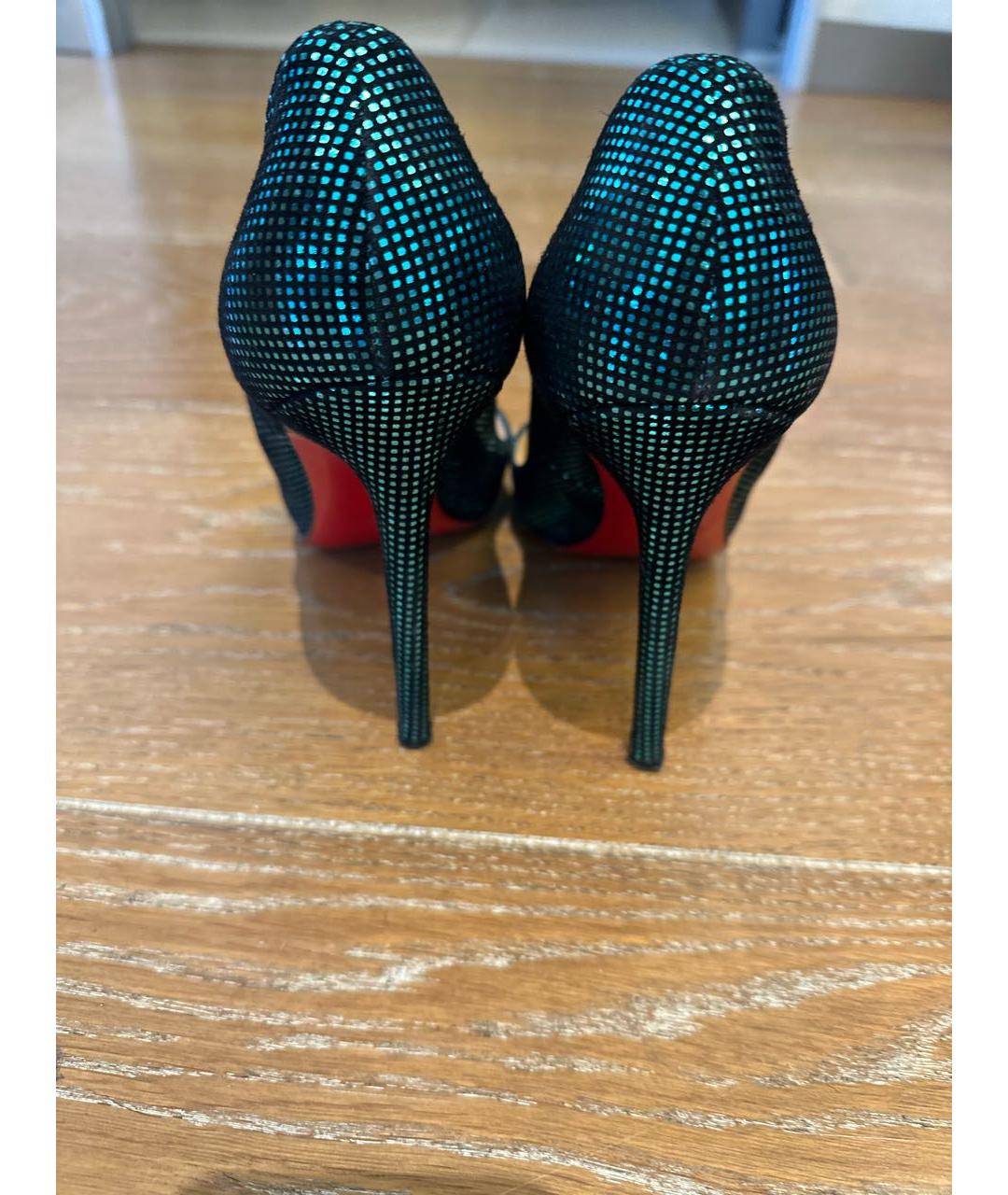 CHRISTIAN LOUBOUTIN Бирюзовые замшевые туфли, фото 3