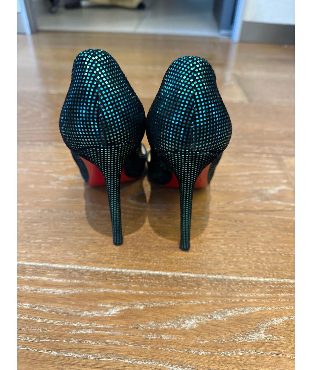 CHRISTIAN LOUBOUTIN Бирюзовые замшевые туфли, фото 4