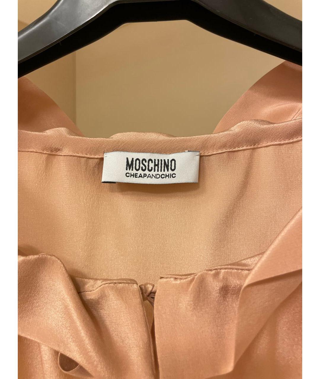 MOSCHINO Розовая шелковая блузы, фото 3