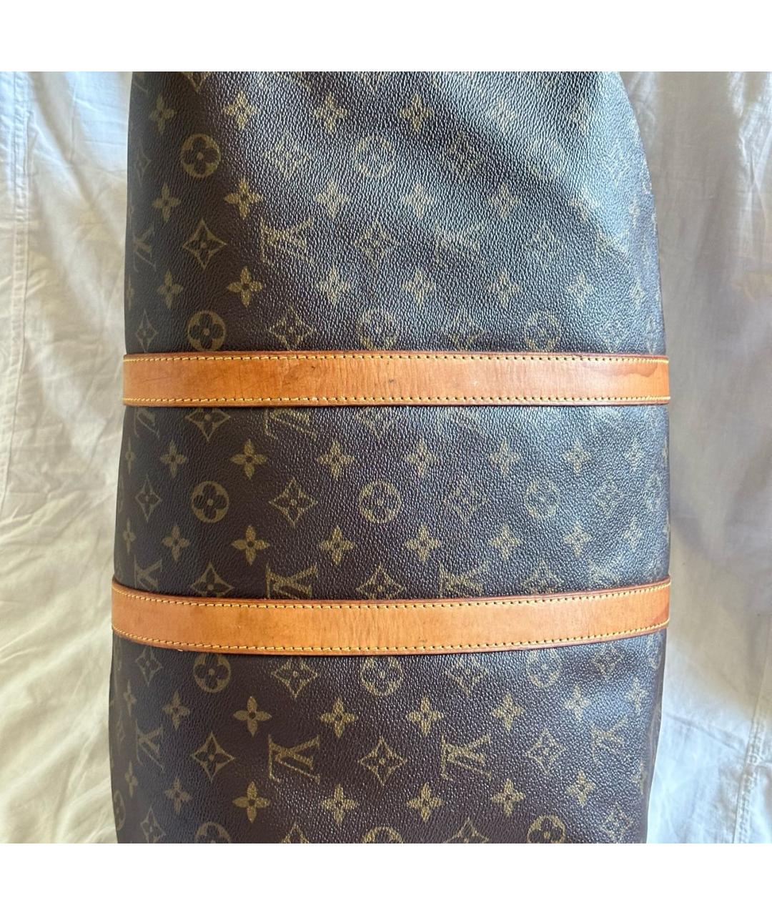 LOUIS VUITTON Коричневая кожаная дорожная/спортивная сумка, фото 7