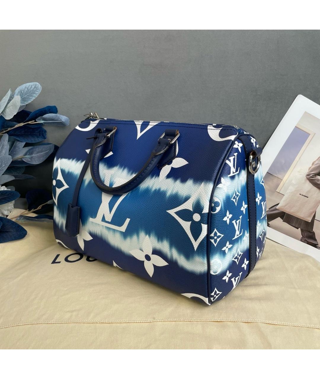 LOUIS VUITTON Голубая сумка через плечо из искусственной кожи, фото 5