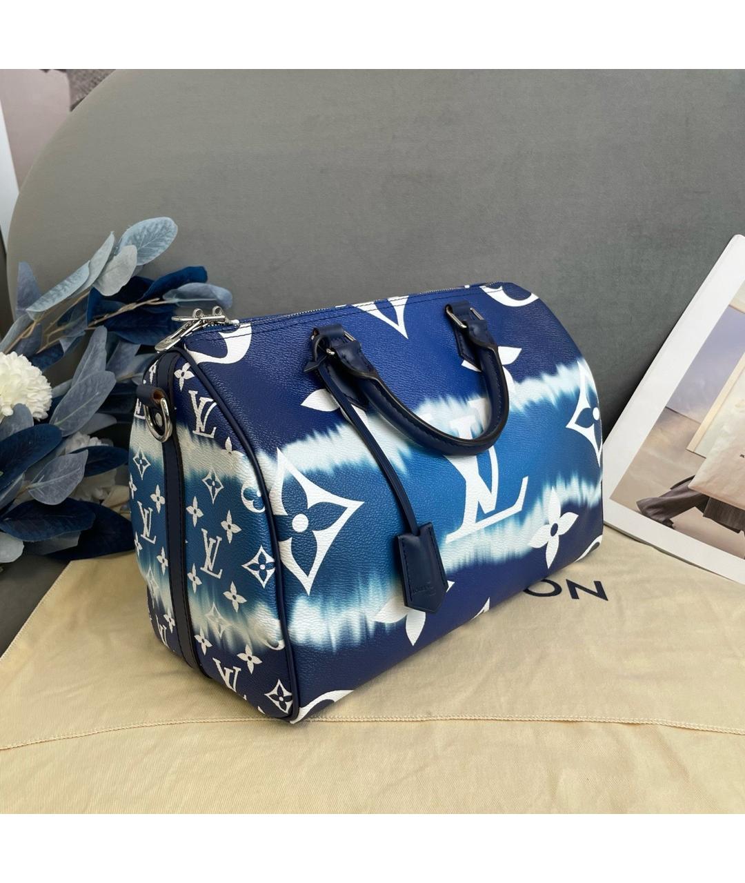 LOUIS VUITTON Голубая сумка через плечо из искусственной кожи, фото 4