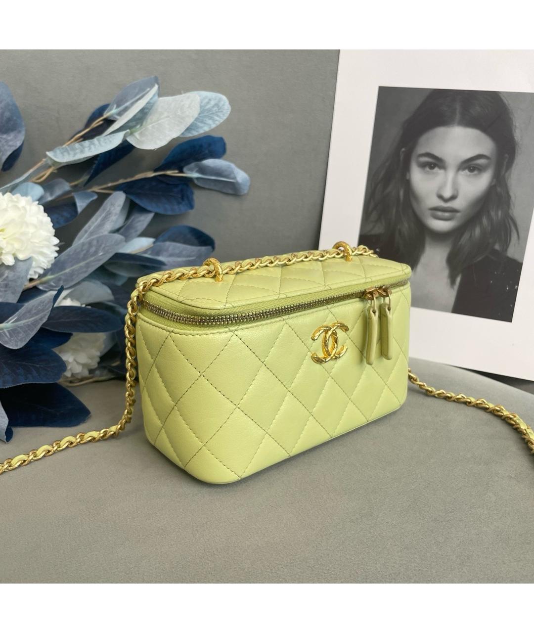 CHANEL Желтая кожаная сумка через плечо, фото 3