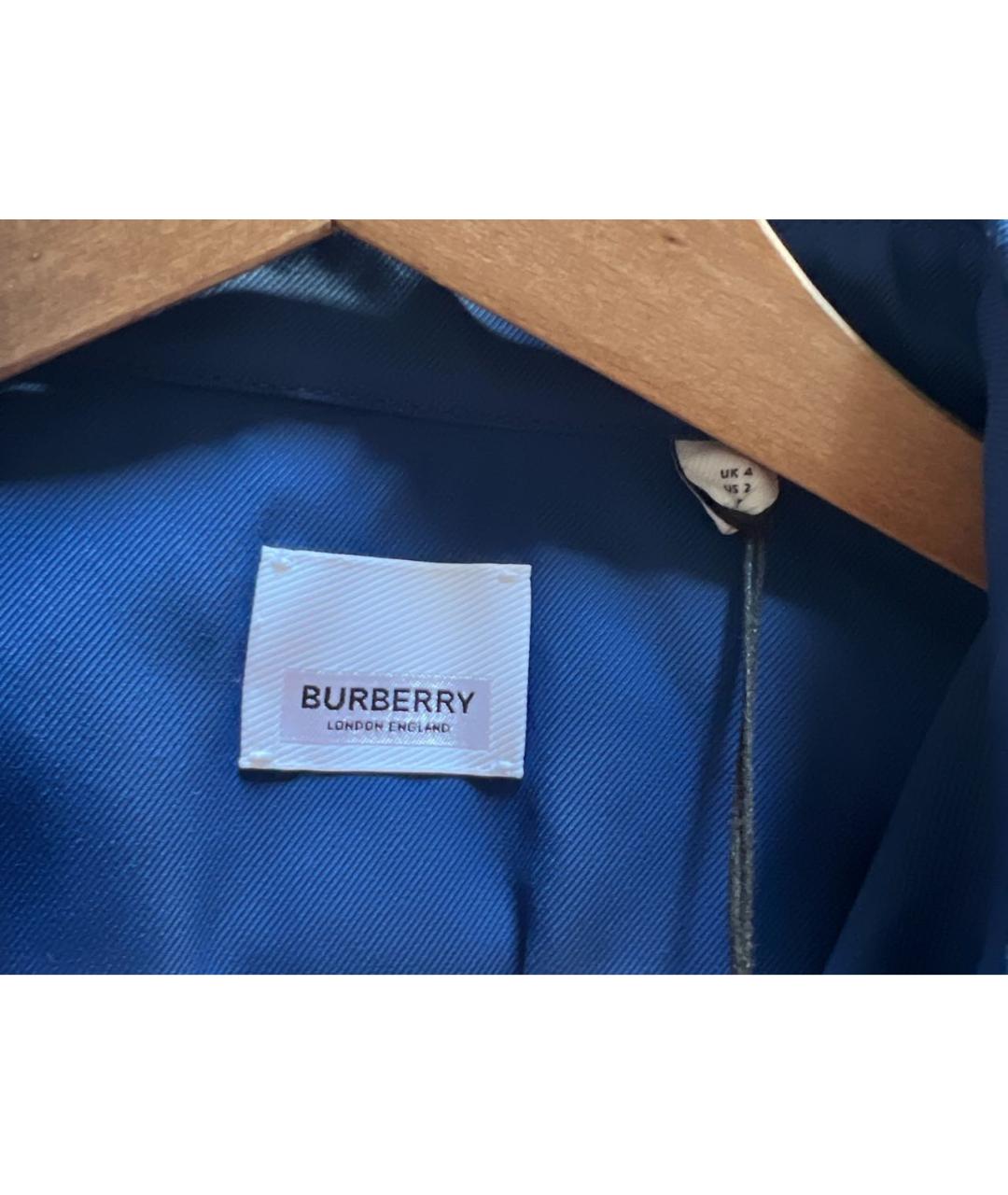 BURBERRY Синее хлопковое повседневное платье, фото 3