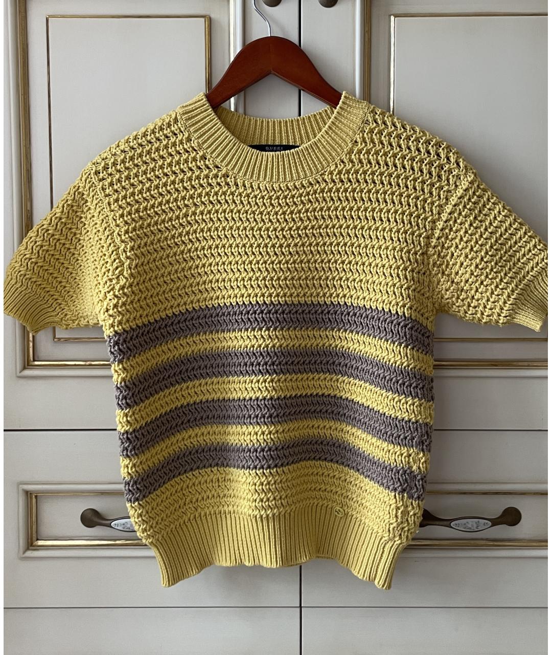 GUCCI Желтый хлопковый джемпер / свитер, фото 5