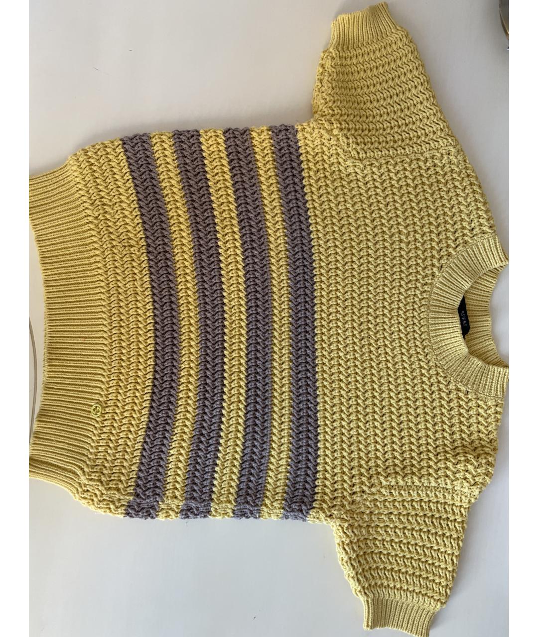 GUCCI Желтый хлопковый джемпер / свитер, фото 3