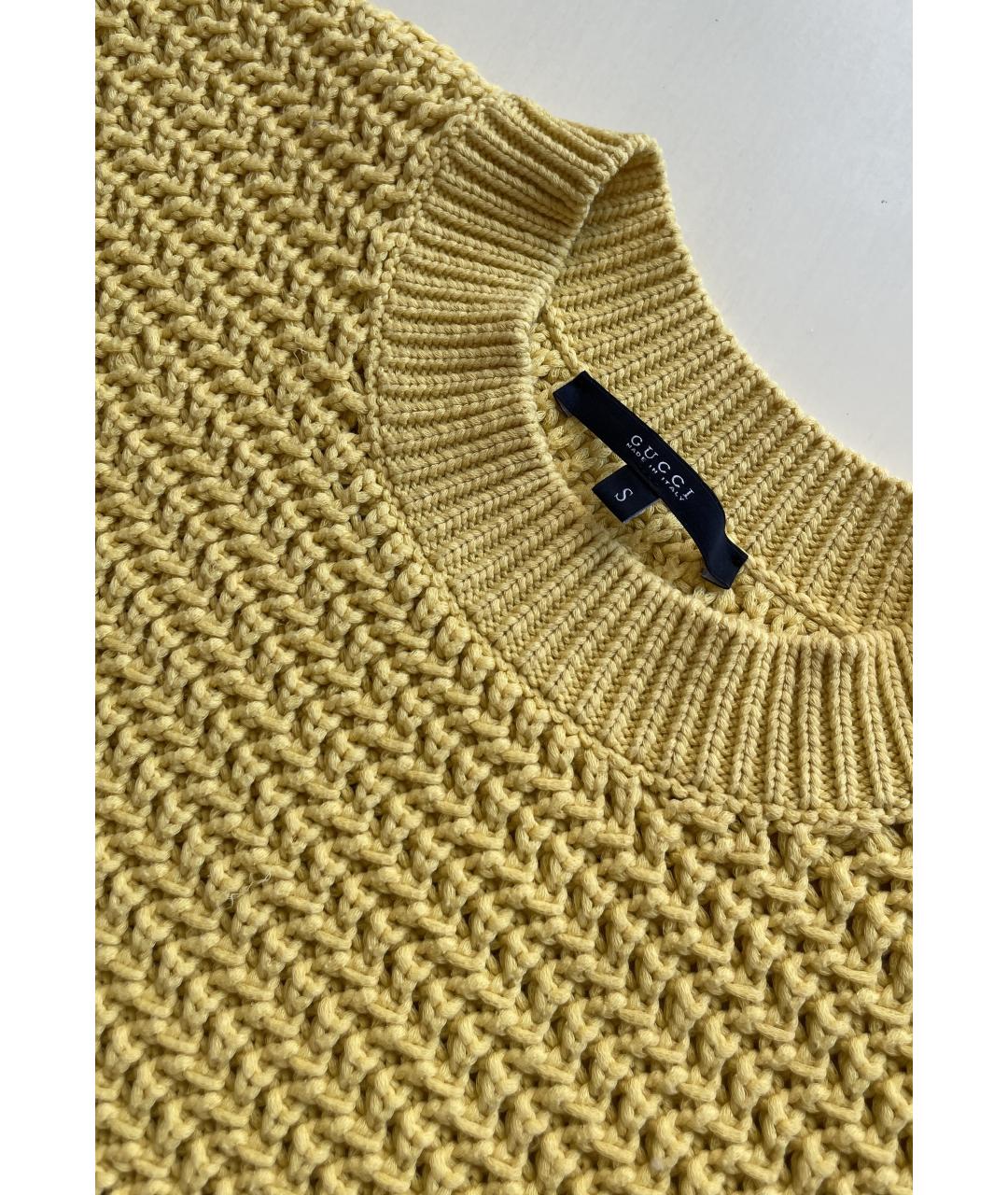 GUCCI Желтый хлопковый джемпер / свитер, фото 4