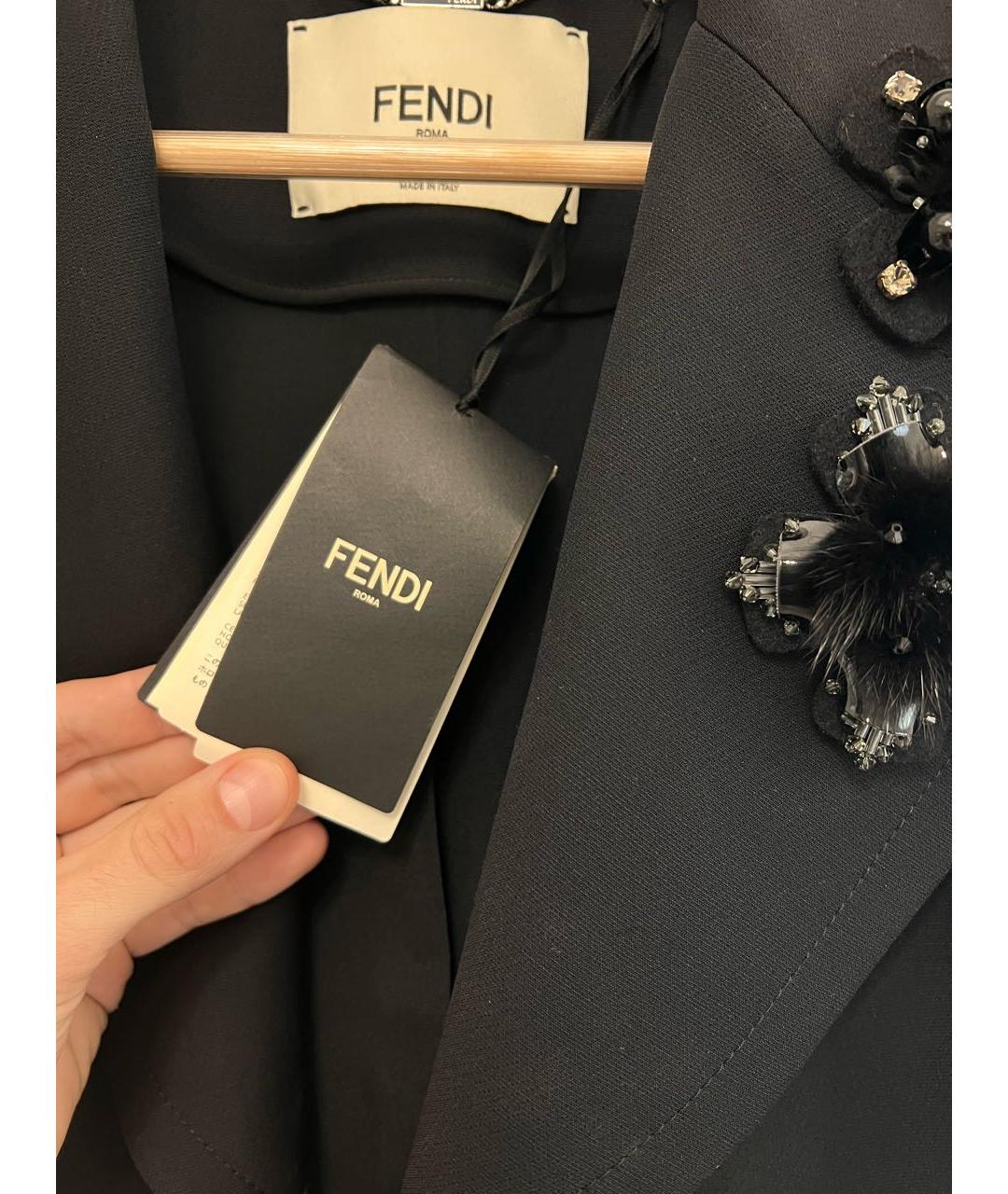 FENDI Черный шерстяной жилет, фото 4