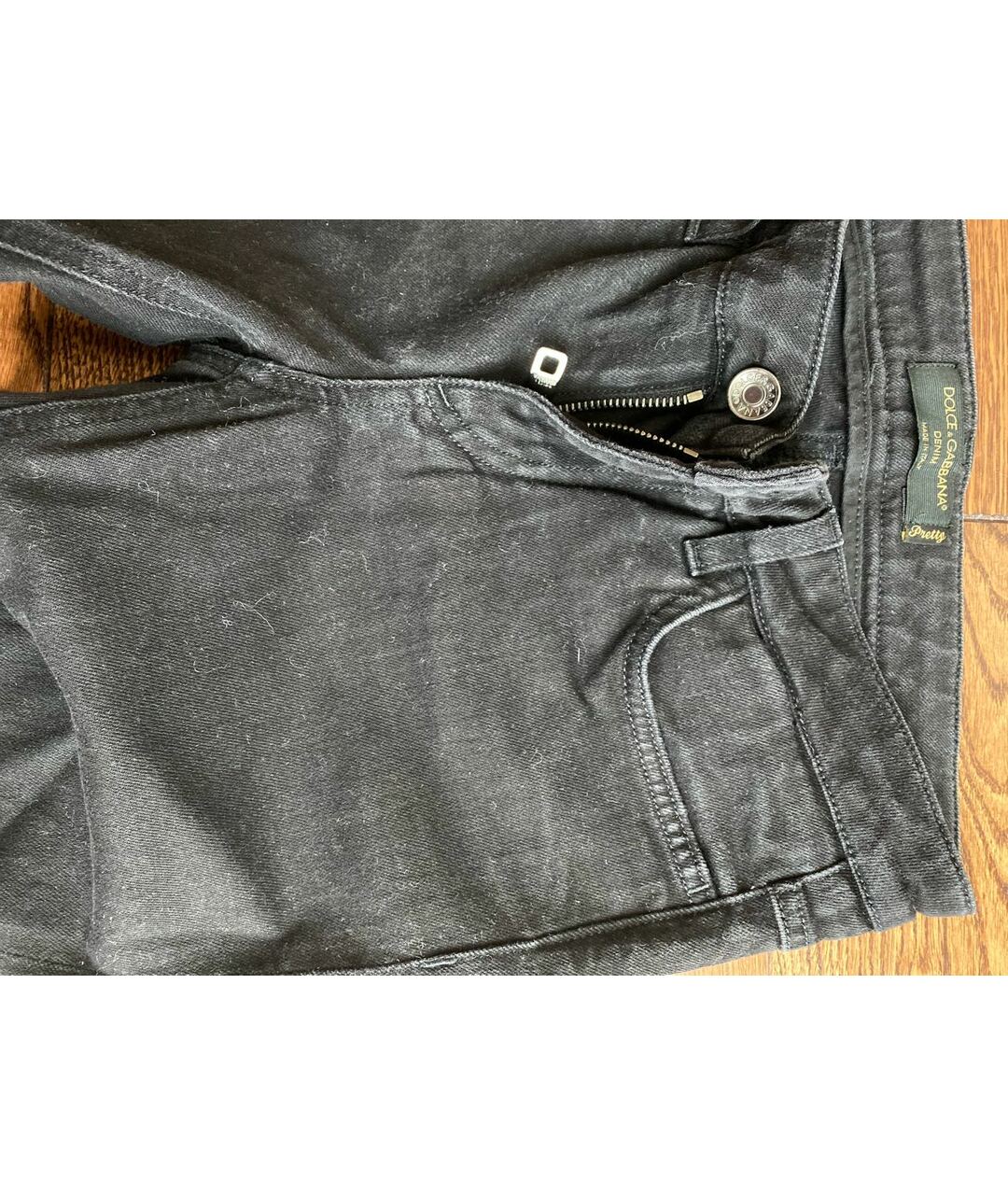 DOLCE&GABBANA Черные хлопко-эластановые джинсы слим, фото 4