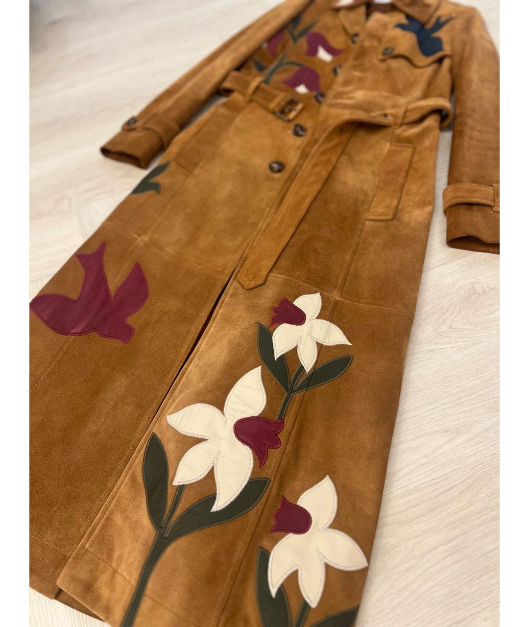 RED VALENTINO Коричневый замшевый тренч/плащ, фото 4