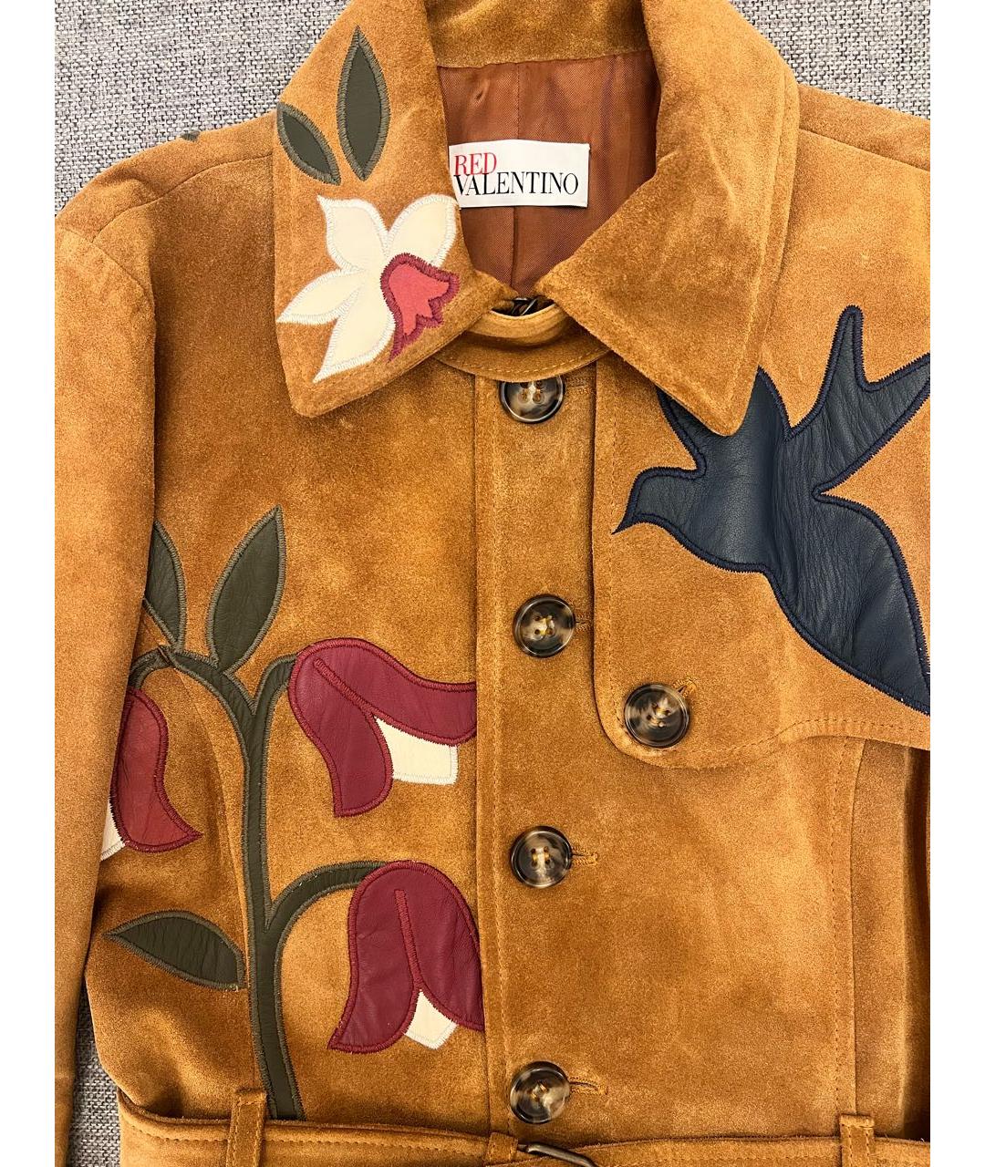 RED VALENTINO Коричневый замшевый тренч/плащ, фото 7