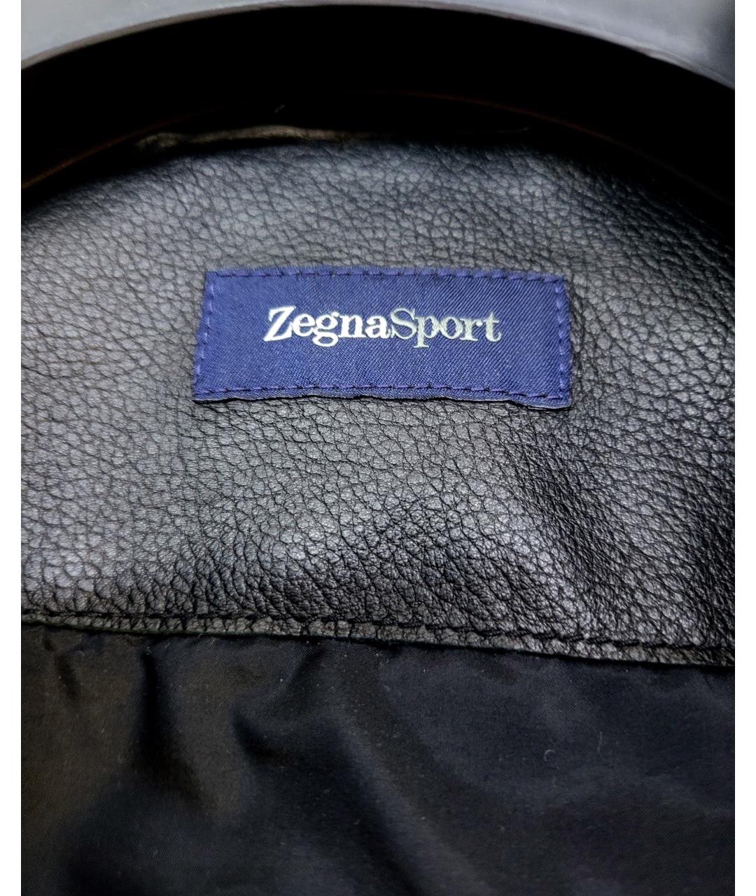 ZEGNA SPORT Черная кожаная куртка, фото 8