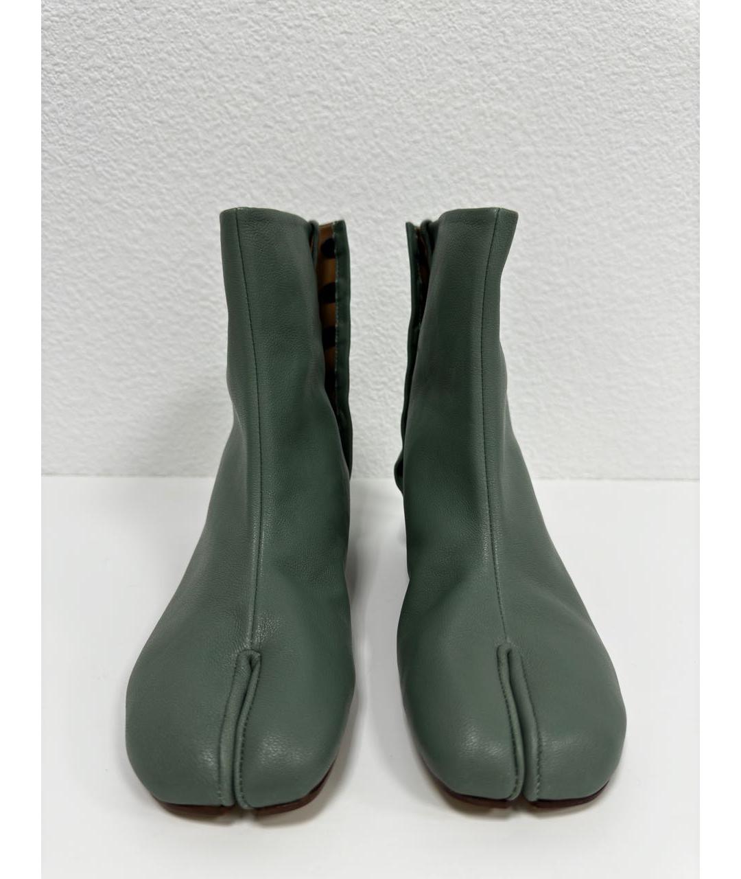 MAISON MARGIELA Зеленые кожаные ботильоны, фото 3
