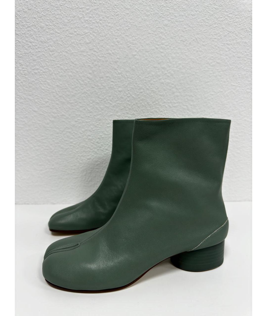 MAISON MARGIELA Зеленые кожаные ботильоны, фото 9
