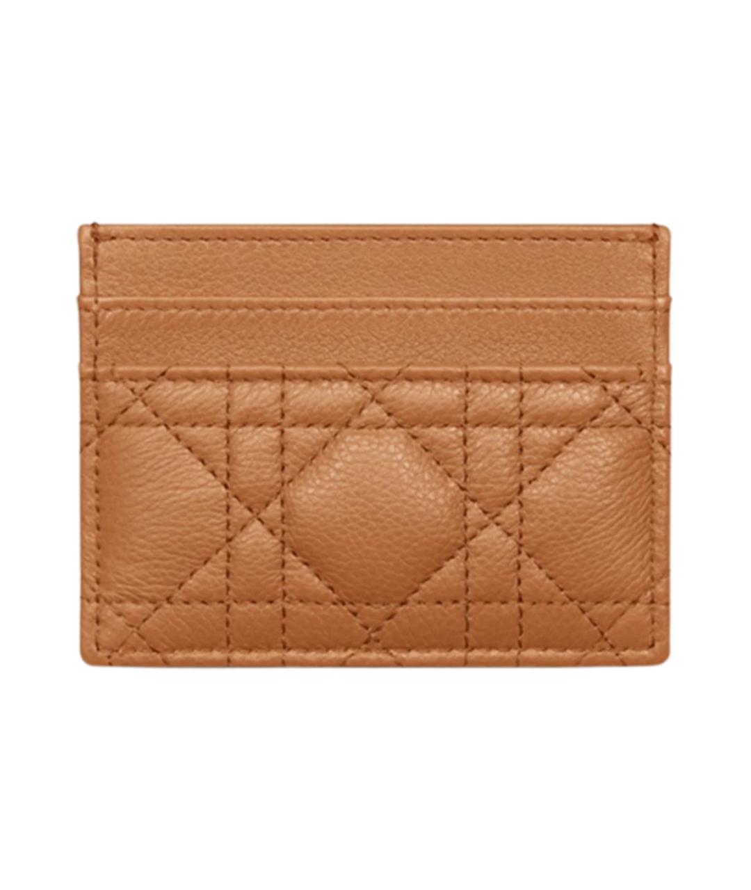 CHRISTIAN DIOR Коричневый кожаный кардхолдер, фото 2