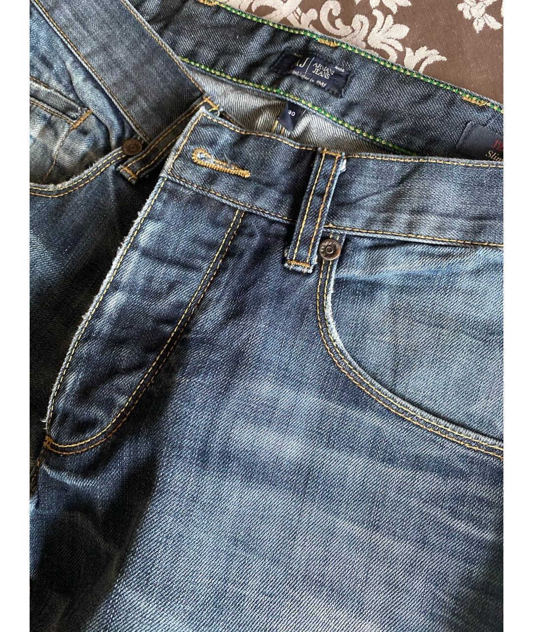 ARMANI JEANS Хлопковые прямые джинсы, фото 4