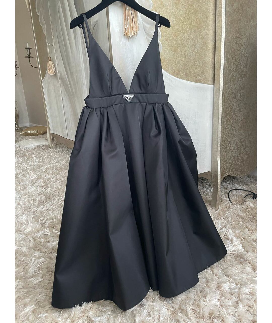 PRADA Черное полиэстеровое коктейльное платье, фото 6
