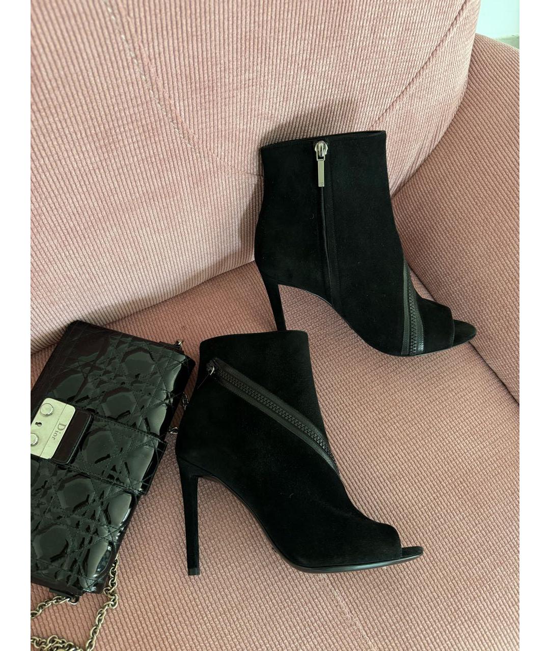 CHRISTIAN DIOR Черные замшевые ботильоны, фото 7