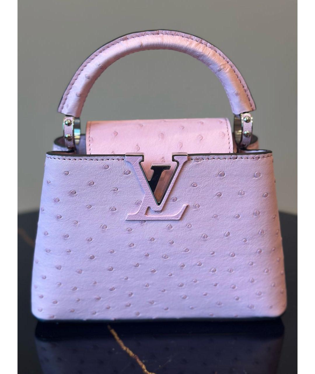 LOUIS VUITTON Розовая кожаная сумка с короткими ручками, фото 9