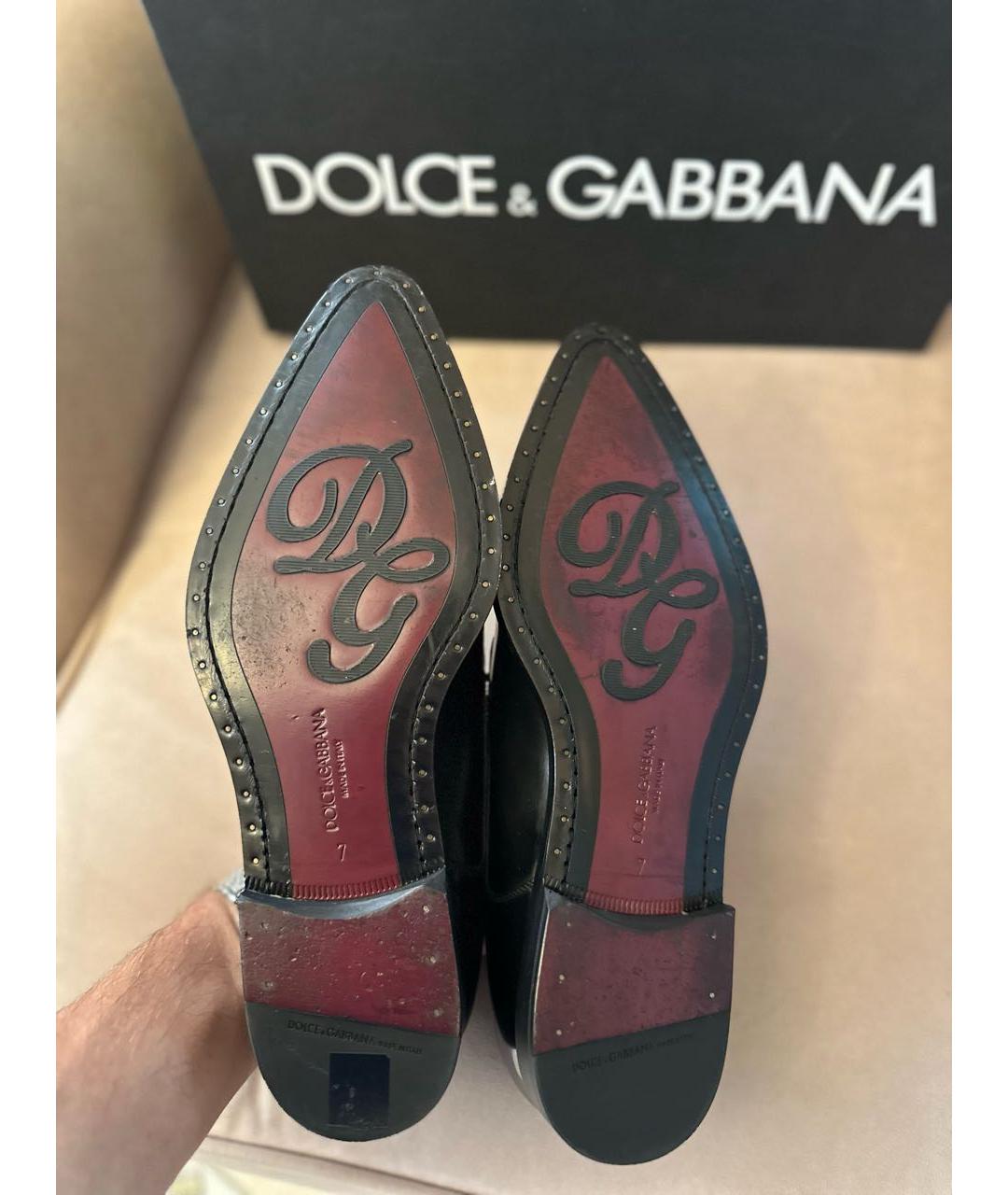 DOLCE&GABBANA Черные кожаные туфли, фото 4