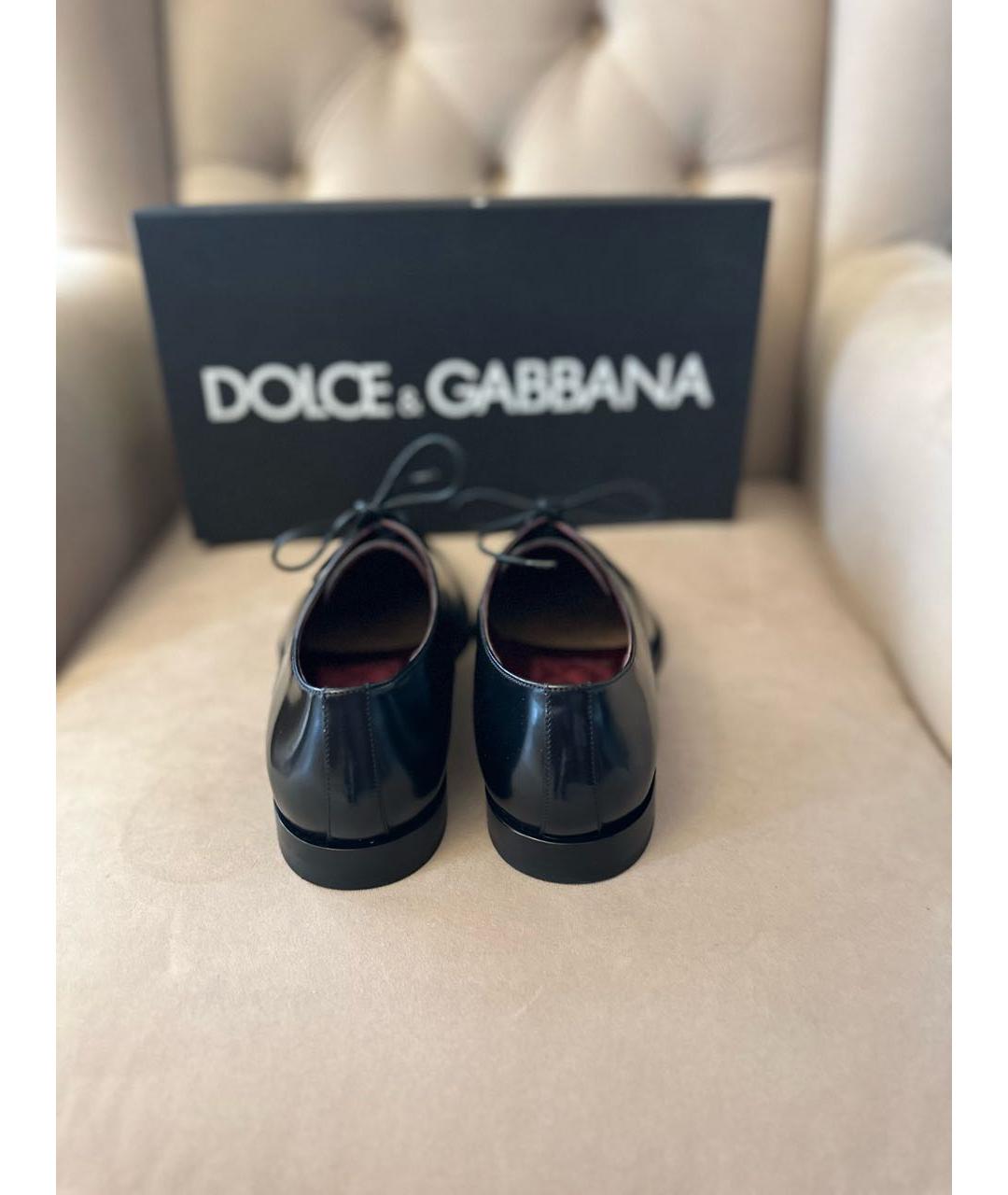 DOLCE&GABBANA Черные кожаные туфли, фото 3