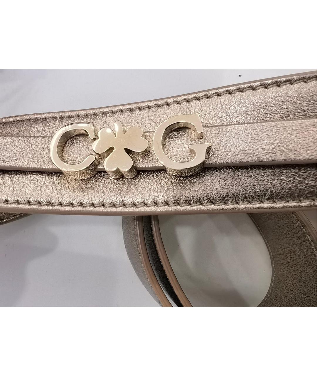 CHRISTIAN DIOR Золотая кожаная сумка с короткими ручками, фото 9