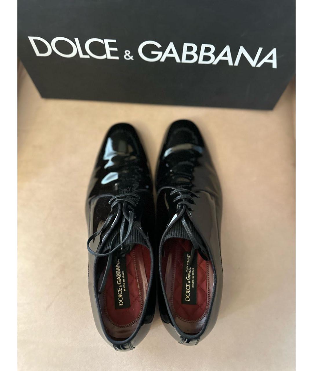 DOLCE&GABBANA Черные туфли из лакированной кожи, фото 4