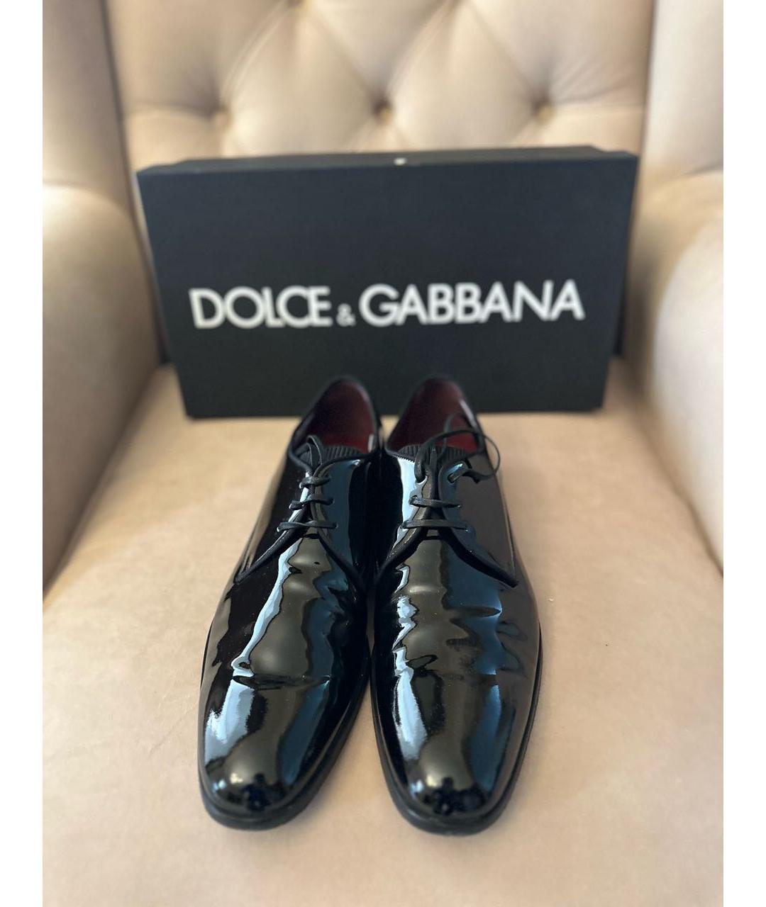 DOLCE&GABBANA Черные туфли из лакированной кожи, фото 2