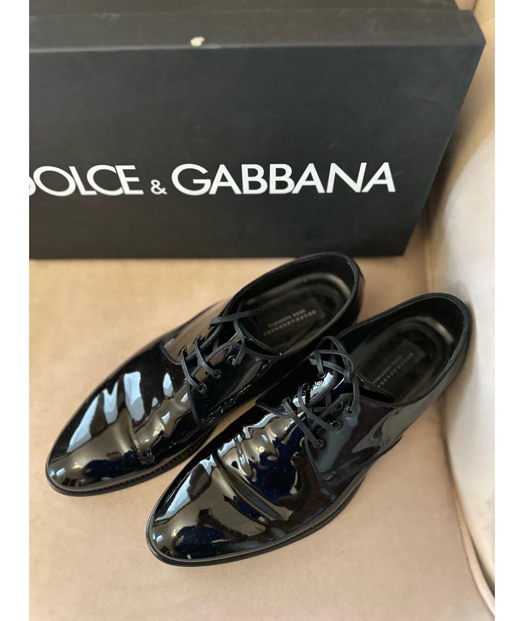 DOLCE&GABBANA Черные туфли из лакированной кожи, фото 2