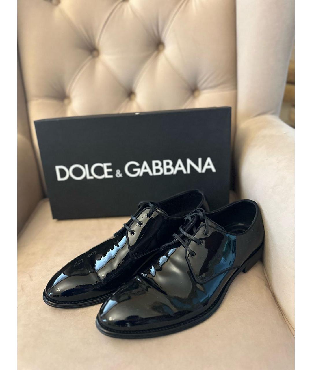 DOLCE&GABBANA Черные туфли из лакированной кожи, фото 3