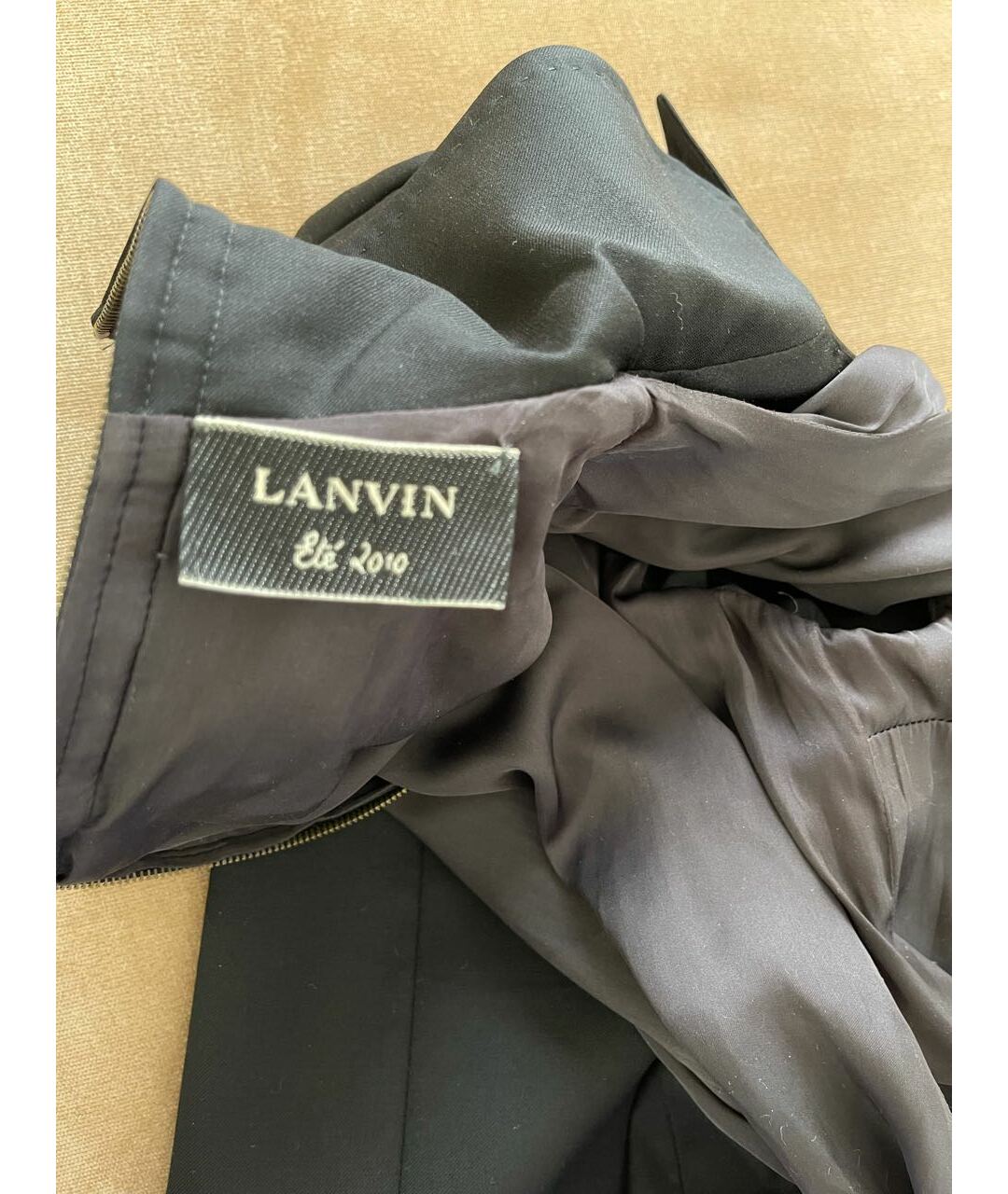 LANVIN Черное шелковое платье, фото 7