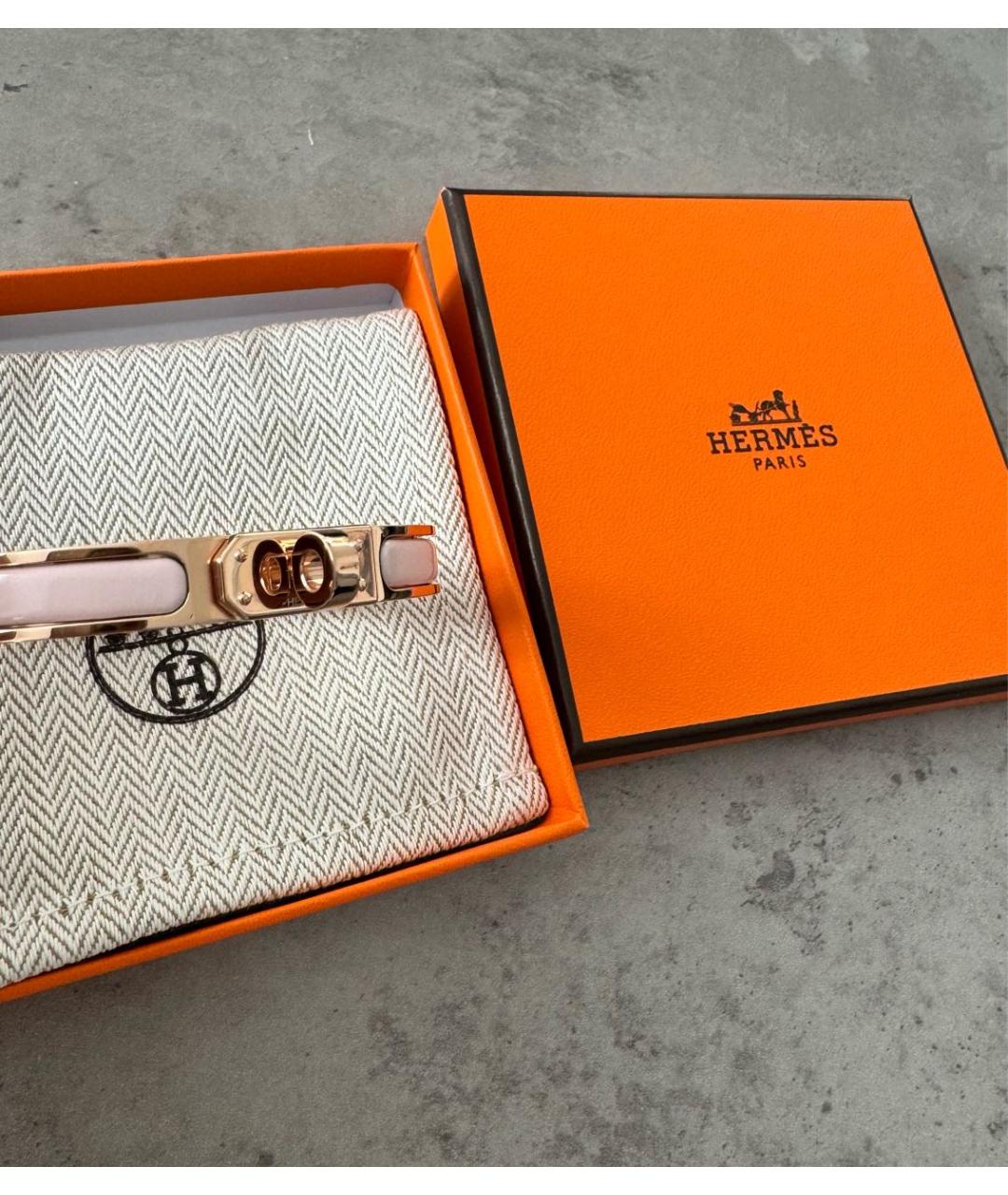 HERMES Розовый металлический браслет, фото 3
