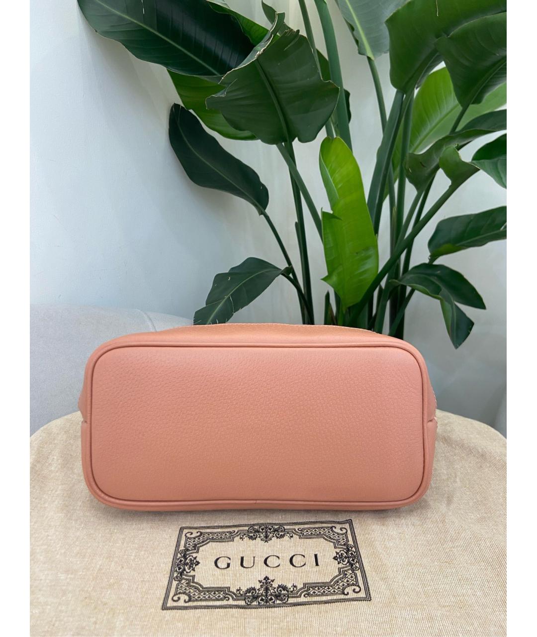 GUCCI Розовая кожаная сумка тоут, фото 5