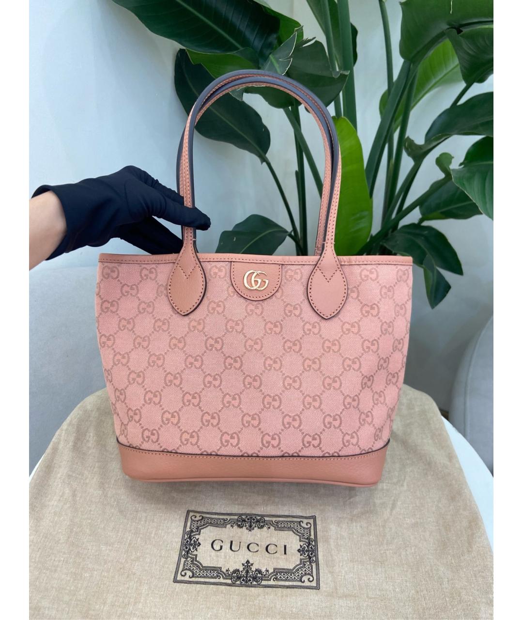 GUCCI Розовая кожаная сумка тоут, фото 9