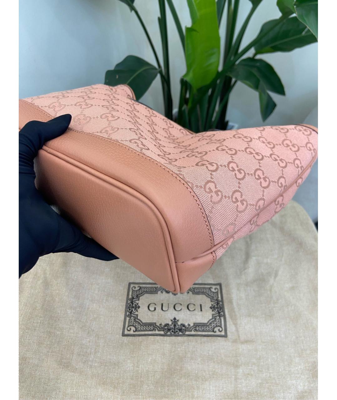 GUCCI Розовая кожаная сумка тоут, фото 7