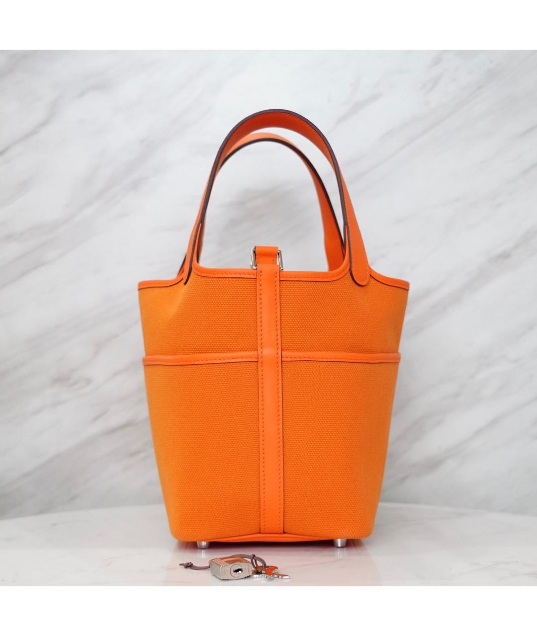 HERMES Оранжевая деним сумка через плечо, фото 2
