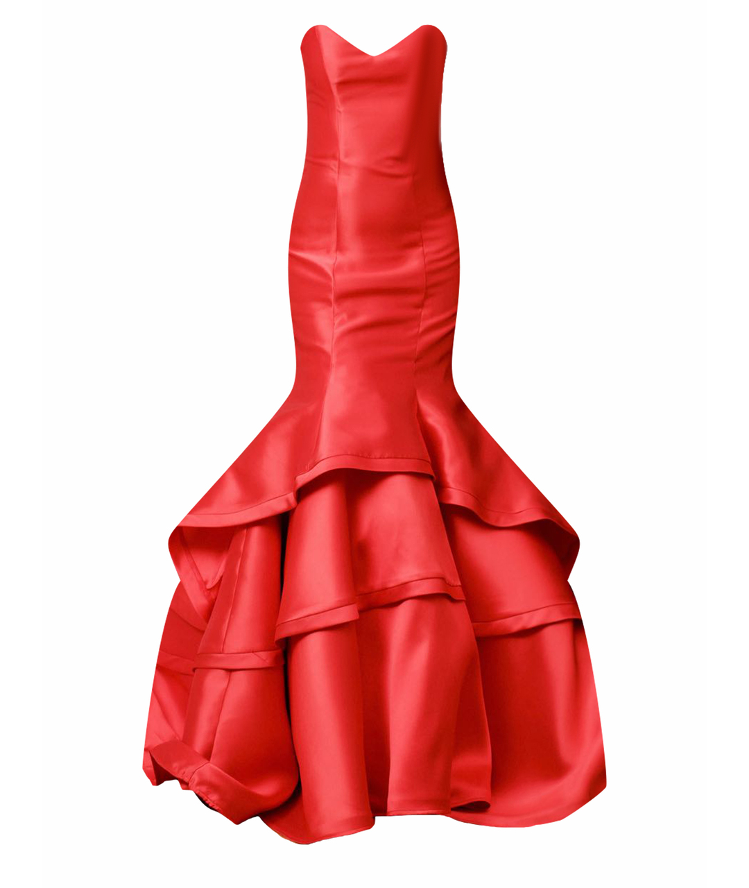 JOVANI Красное шелковое вечернее платье, фото 1