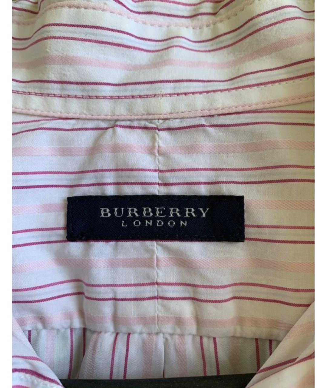 BURBERRY Розовая хлопковая кэжуал рубашка, фото 6