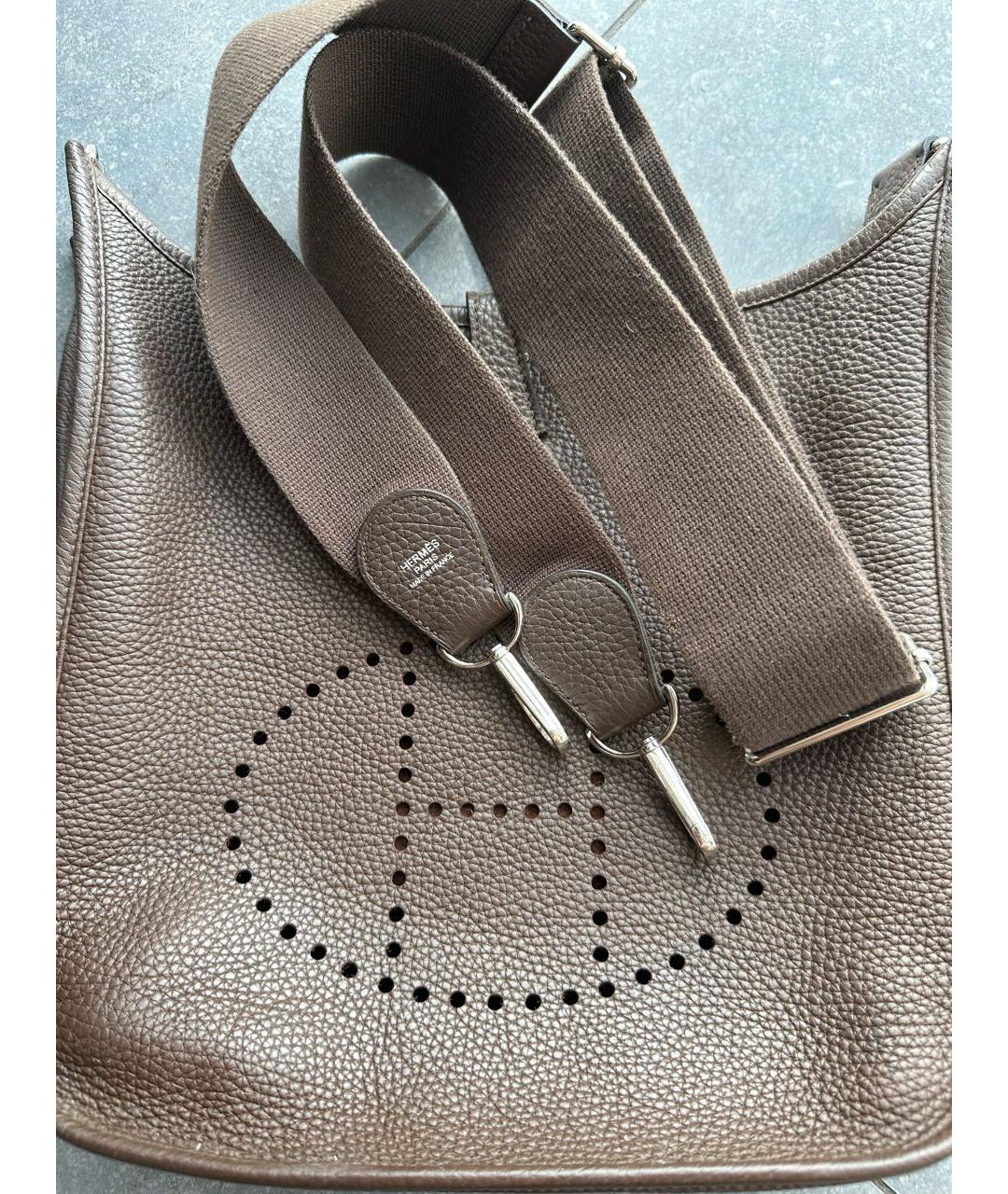 HERMES Коричневая кожаная сумка через плечо, фото 3