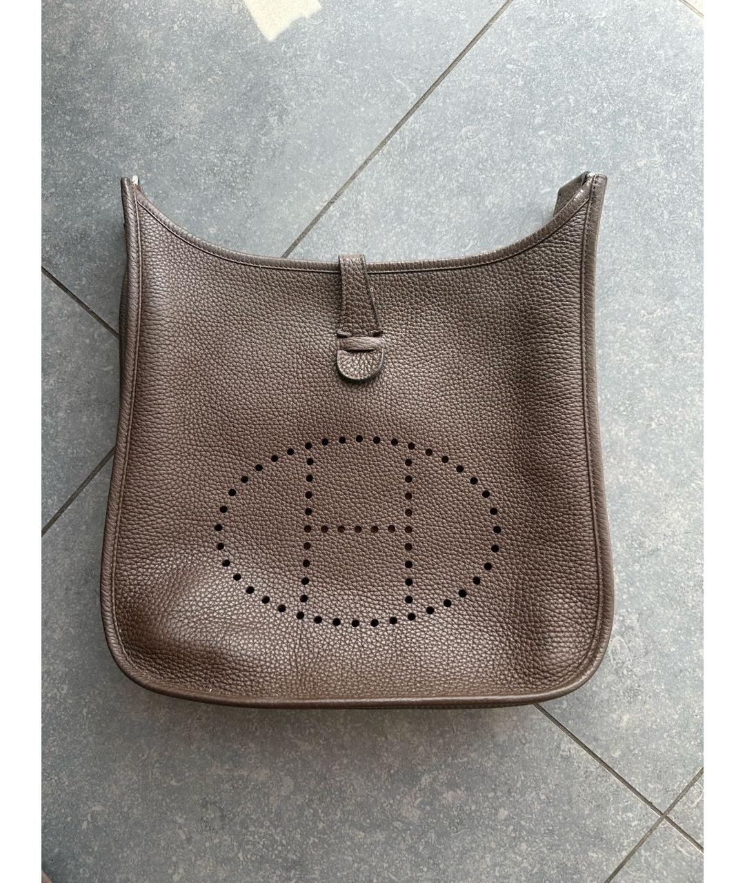 HERMES Коричневая кожаная сумка через плечо, фото 2