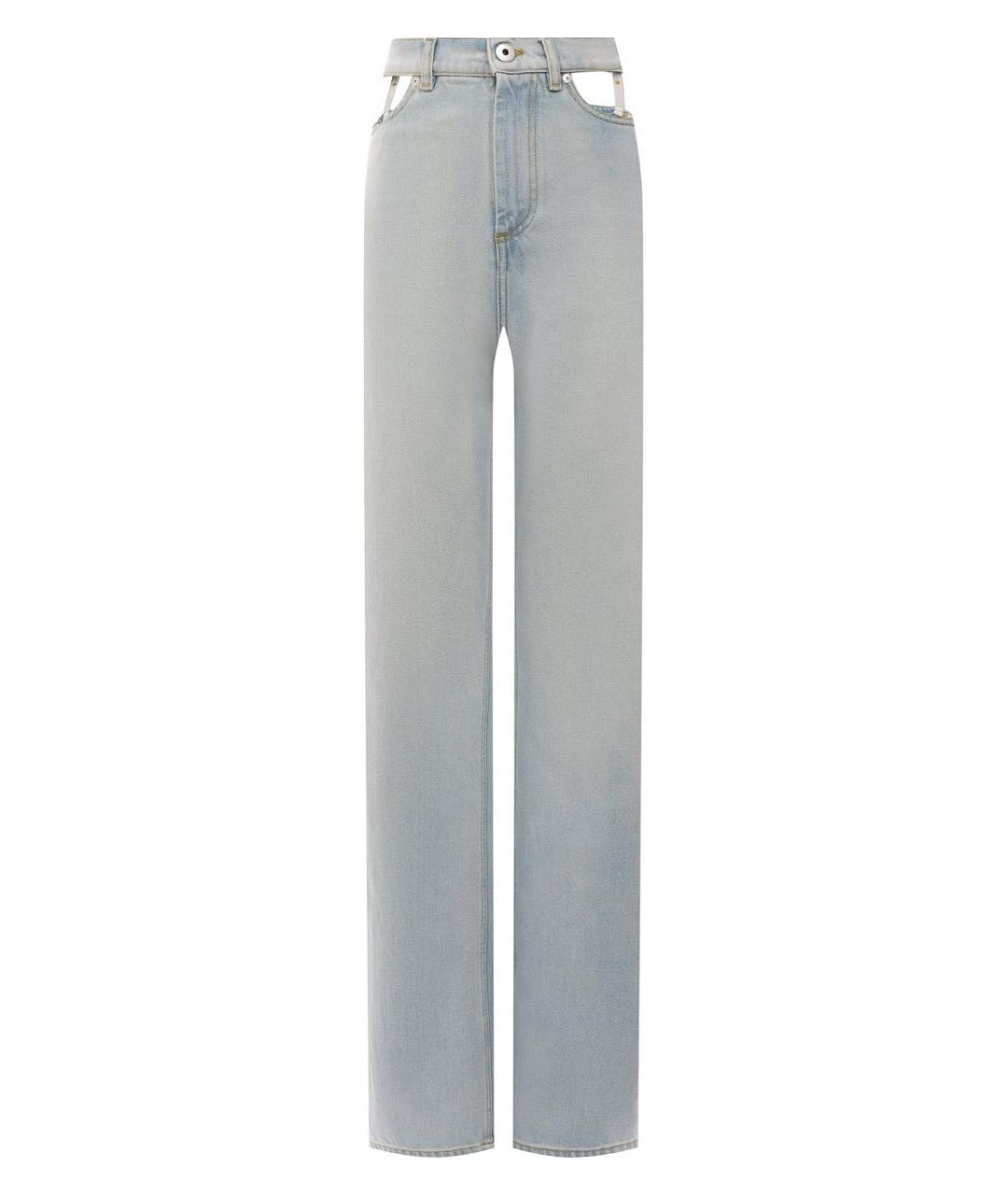 MAISON MARGIELA Голубые хлопковые прямые джинсы, фото 3