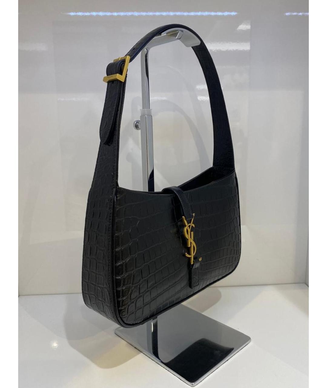 SAINT LAURENT Черная сумка с короткими ручками из лакированной кожи, фото 2