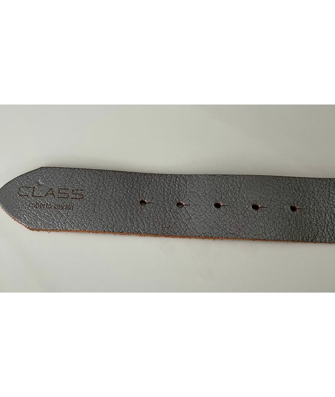 CAVALLI CLASS Серебрянный кожаный ремень, фото 4