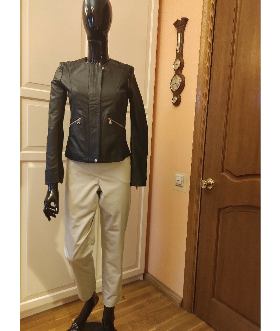 PINKO Черная хлопко-эластановая куртка, фото 2