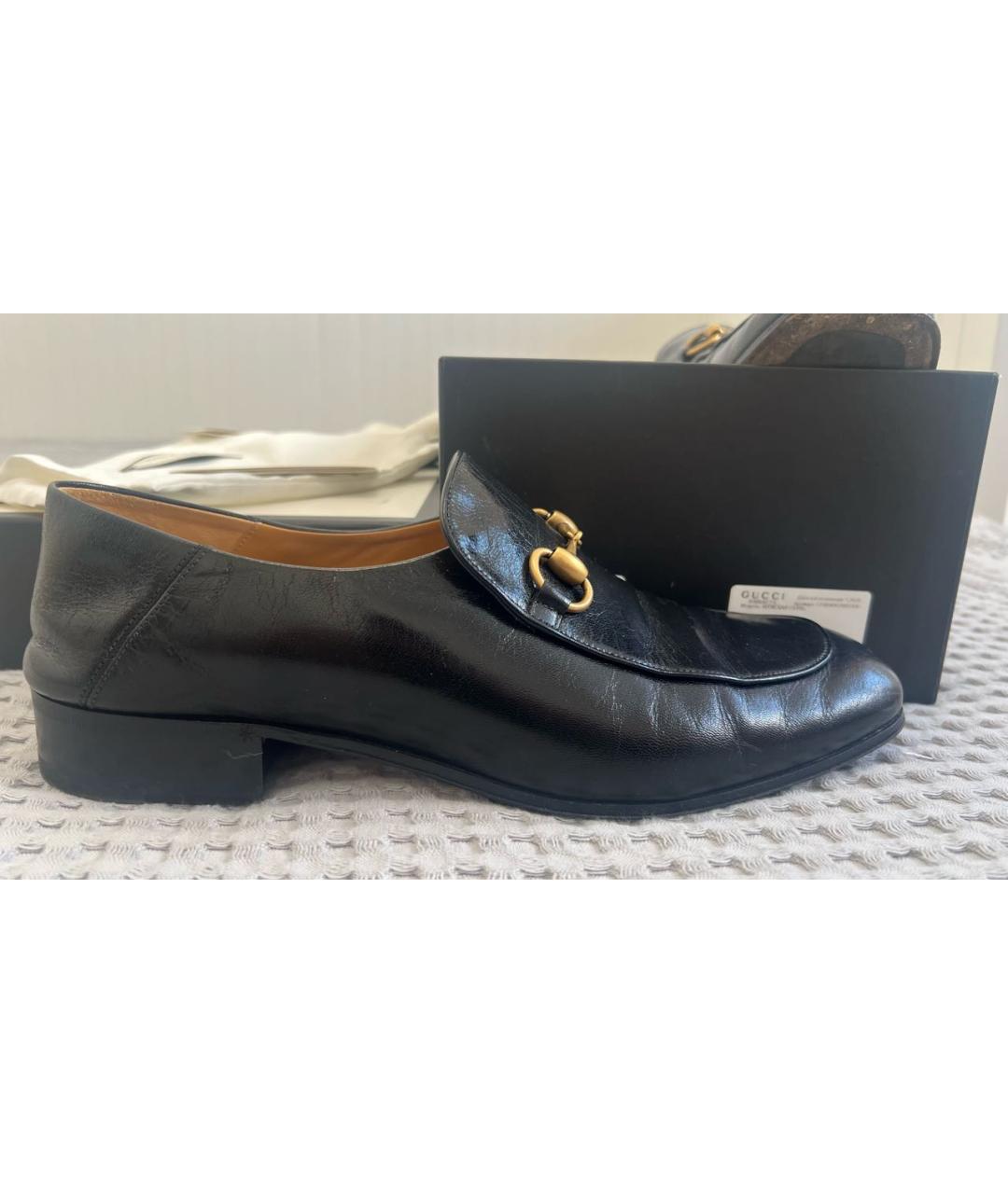 GUCCI Черные кожаные лоферы, фото 8