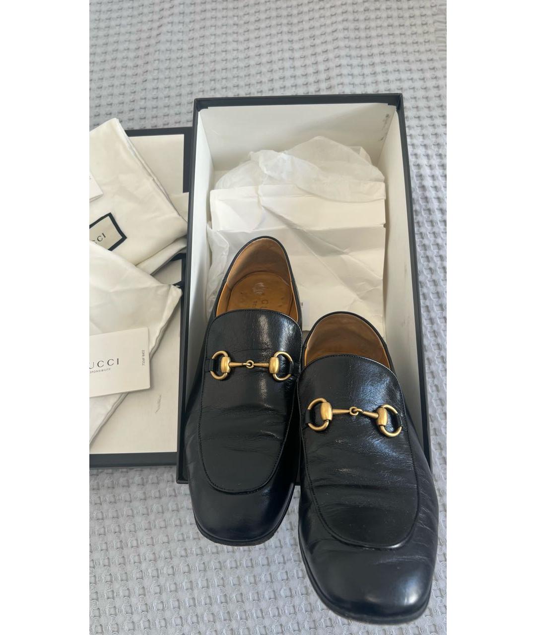 GUCCI Черные кожаные лоферы, фото 3